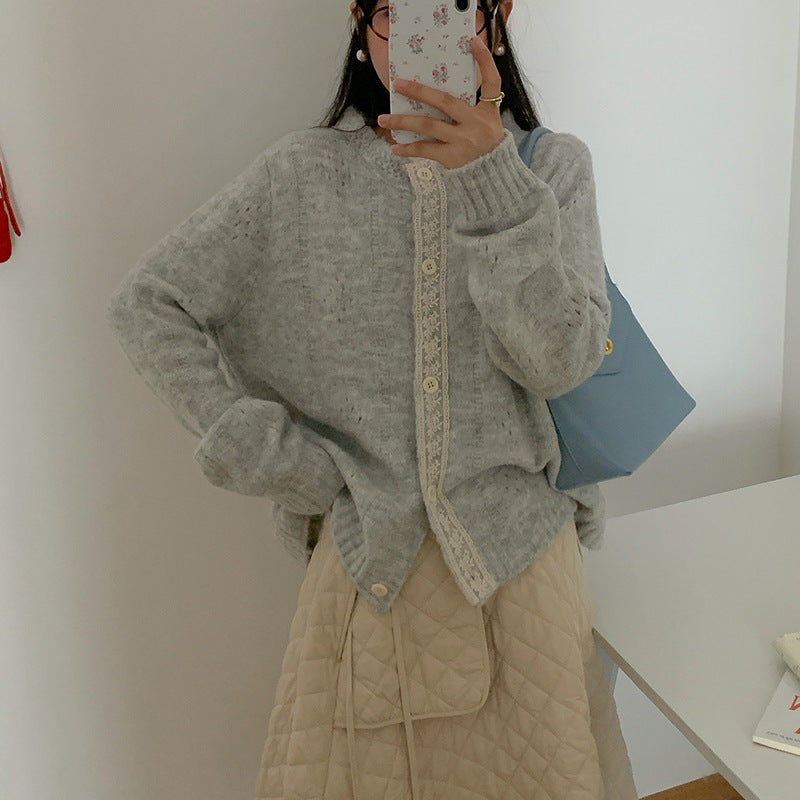Artistic Retro Lazy Korean Knitwear Sweater Coat