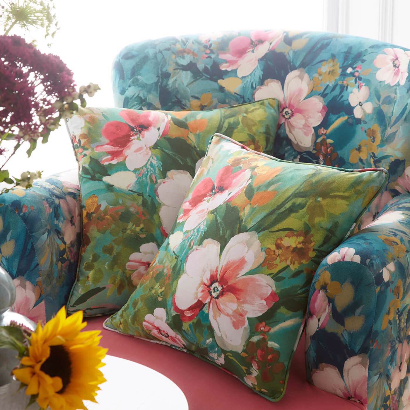 Bouquet Mineral Cushion 43x43cm