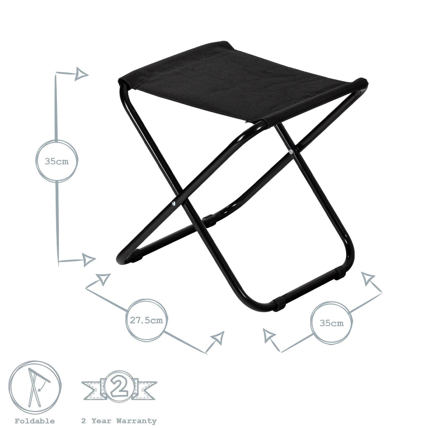 Black Classic Folding Stool