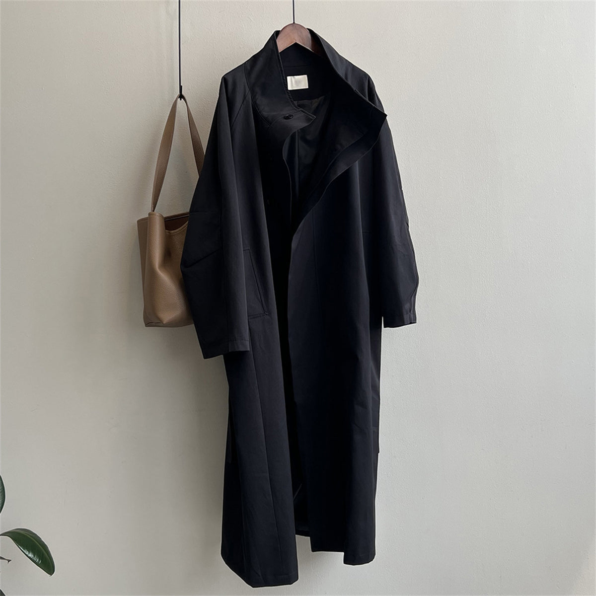 Women's Stand Collar Mid-length Trench Coat