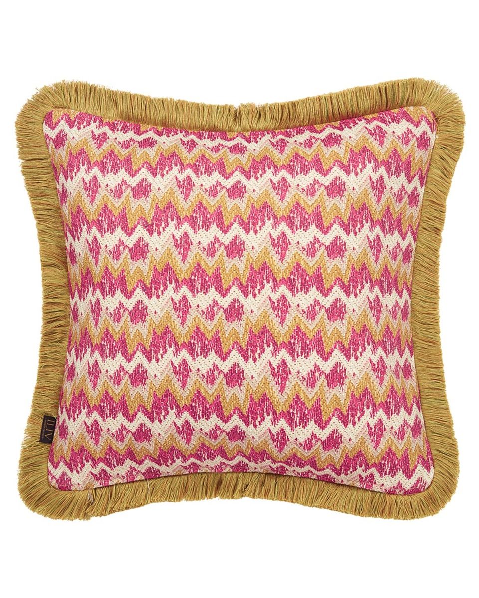 Chanderi Cerise Cushion 50x50cm