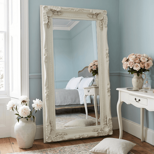 Charles Leaner Mirror in Cream 176cm x 90cm