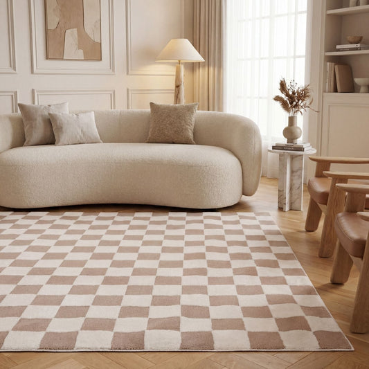 Loft Checkerboard Beige Rug