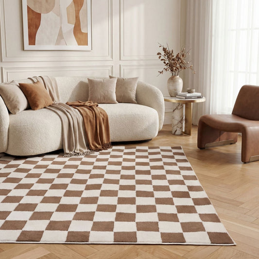 Loft Checkerboard Brown Rug