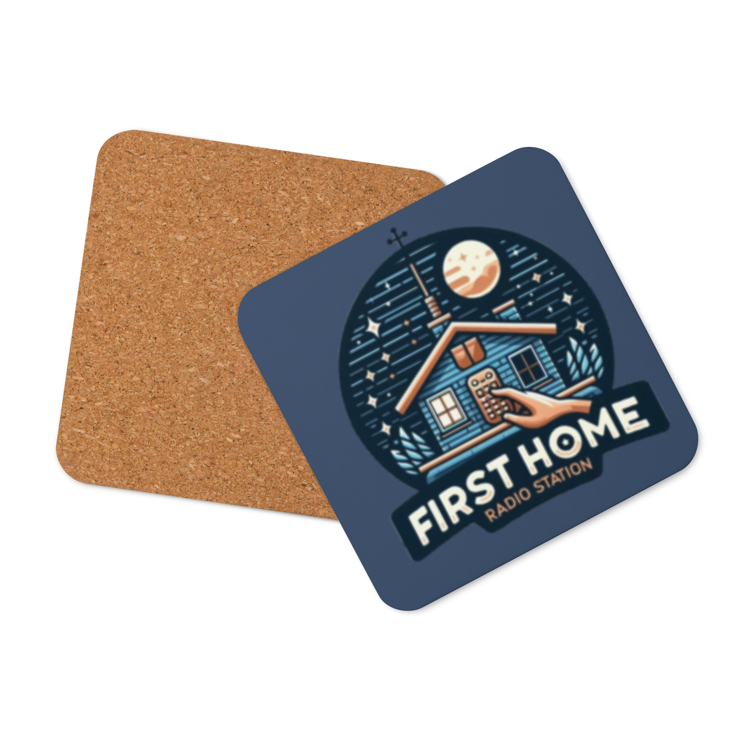 First Home Radio Cork-back coaster