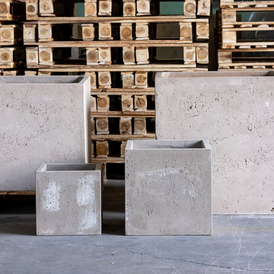 Cubrosa | Truffle – 40cm Large Concrete Cube Planter – 38L Square Plant Pot