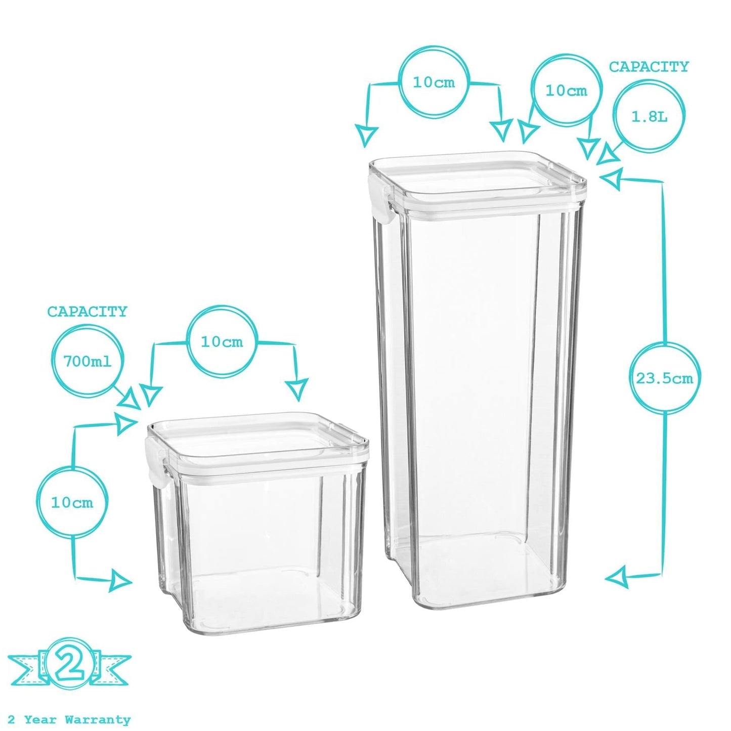 8pc Airtight Plastic Food Storage Containers Set