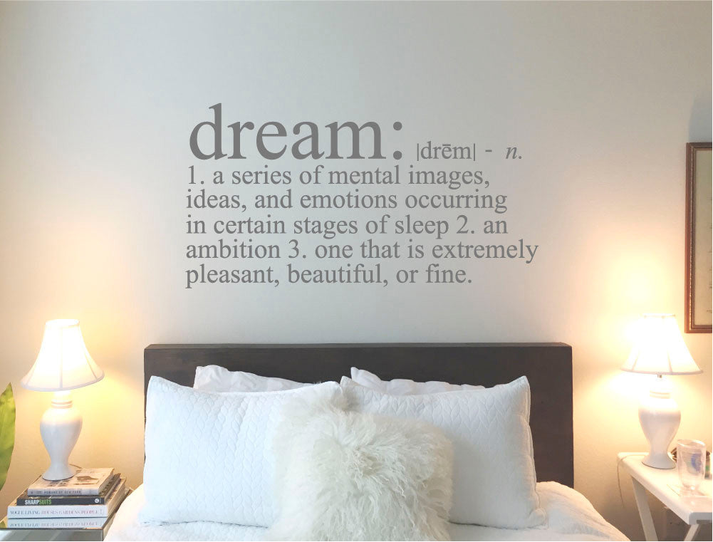 Dream definition bedroom wall sticker