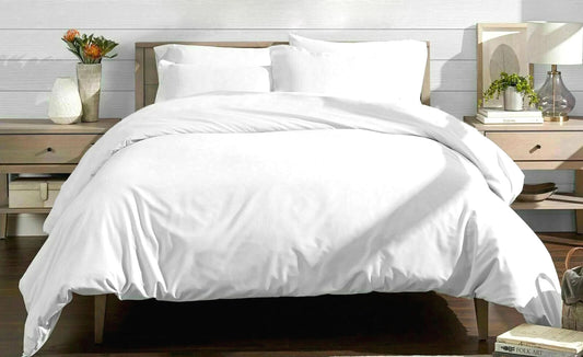 Bamboo Duvet Cover Bed Set in White