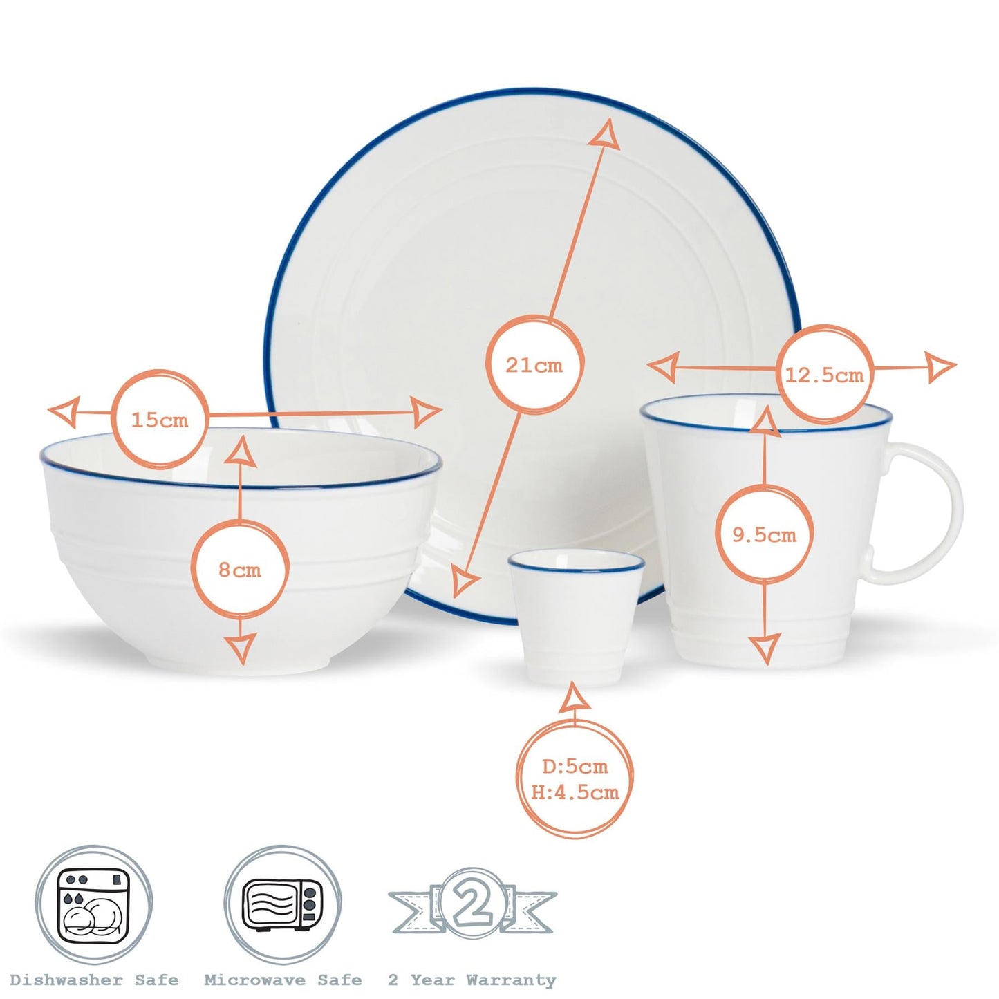 16pc Farmhouse Porcelain Dinner Set