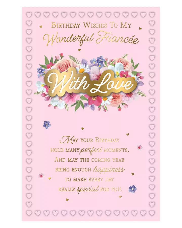 Birthday wishes to a wonderful fiancee 6 page inserts
