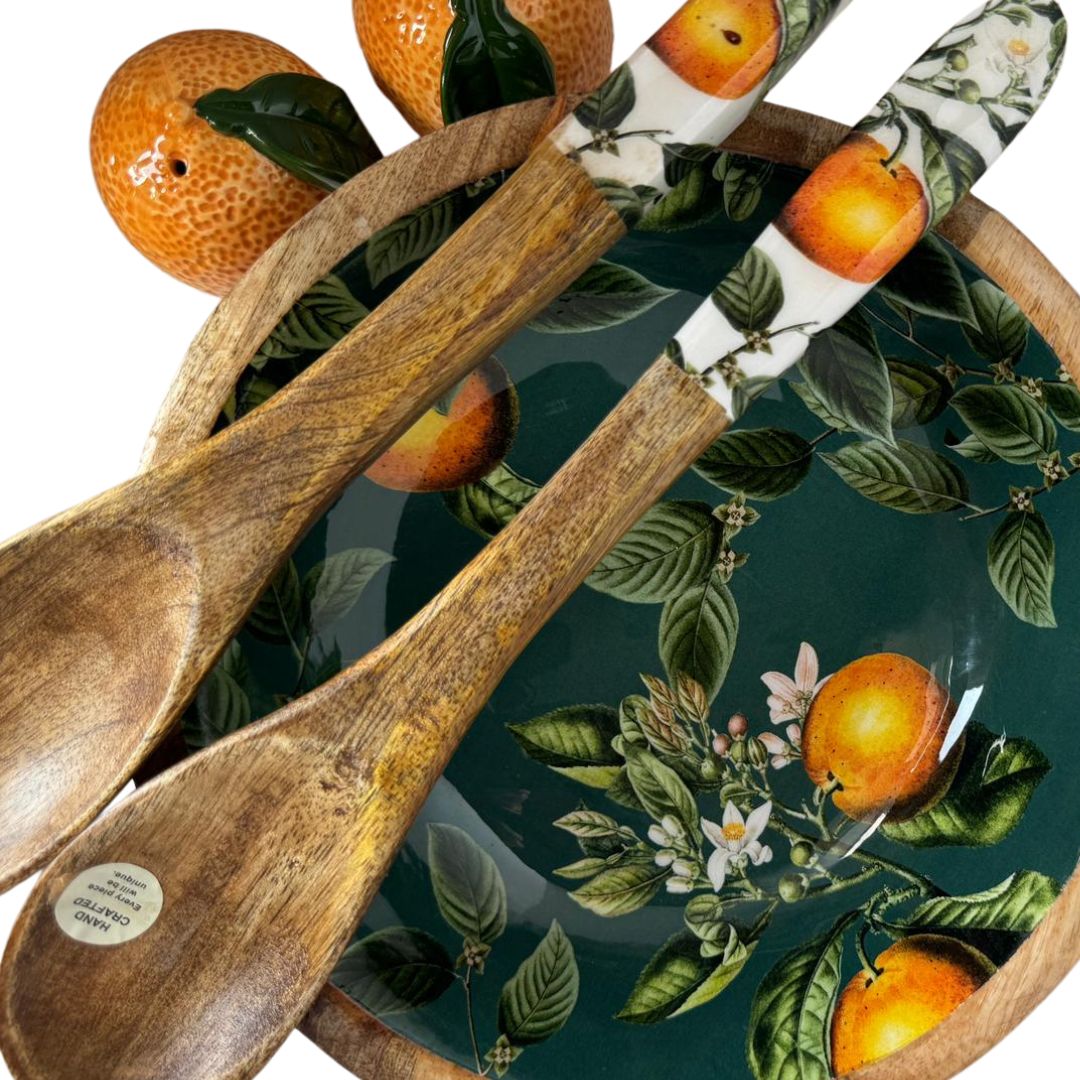 Handcrafted Orange Blossom Mango Wooden Serving Platter 30.5cm