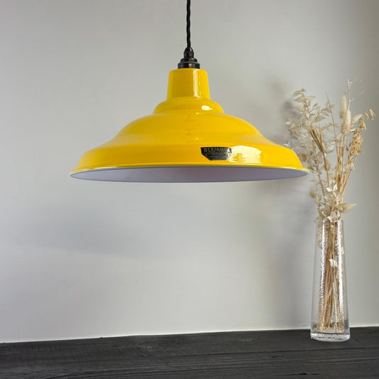 Bawsey ~ Summer Yellow Lampshade Pendant Set Light *Factory Second* ~ 16 Inch