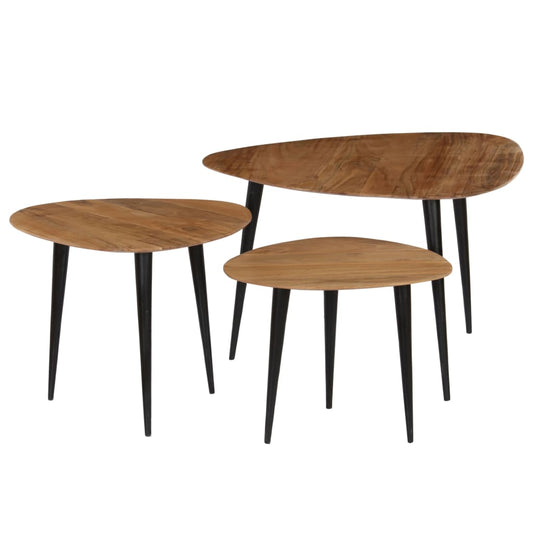 Miren Acacia Wood Nesting Tables - 70cm Handmade