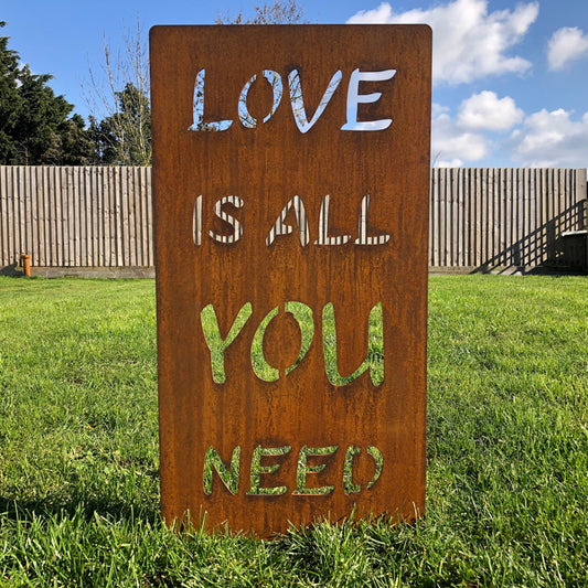 Rusty Metal Love Is All You Need Garden Sign (LAST 2)