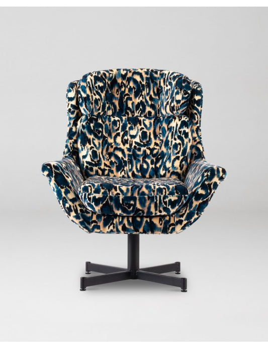 John Swivel Chair - Blu Selvaggio Velvet