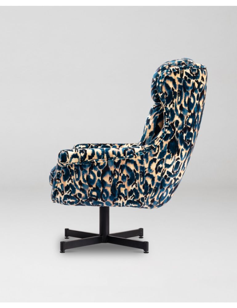 John Swivel Chair - Blu Selvaggio Velvet