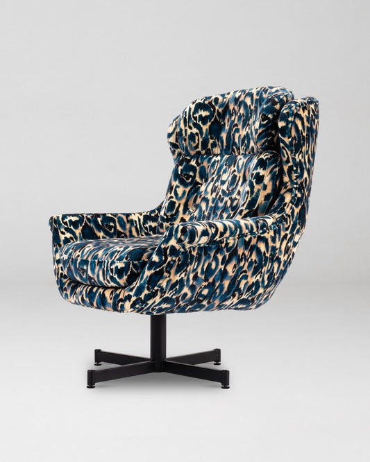 John Swivel Chair - Blu Selvaggio Velvet