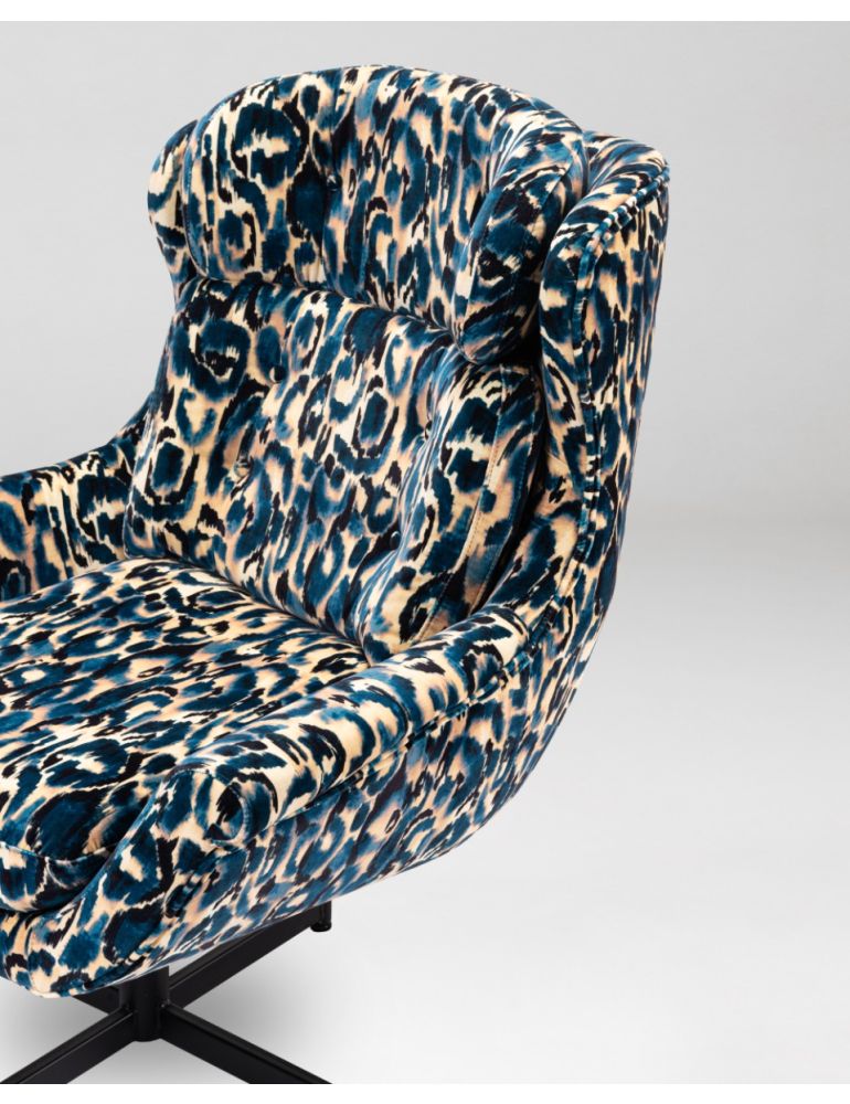 John Swivel Chair - Blu Selvaggio Velvet