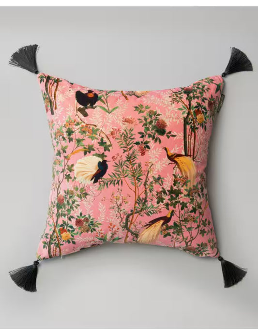 ROYAL GARDEN Pink Velvet Cushion