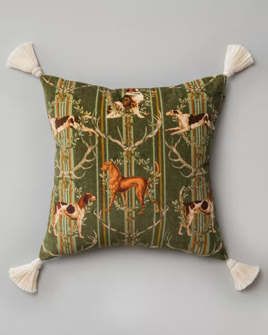 MOUNTAIN DOGS Cypress Green Velvet Cushion