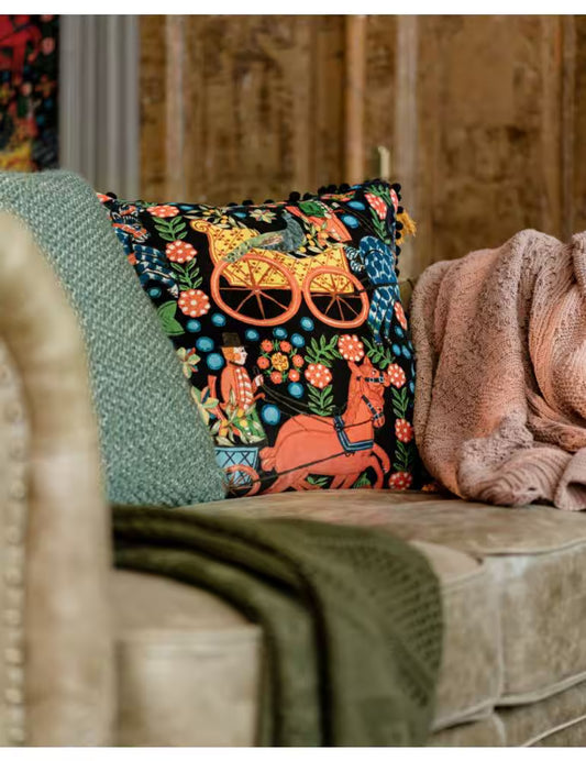 FASNACHT Anthracite Velvet Cushion