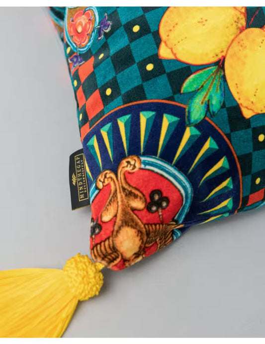 AMALFI Blue Velvet Cushion