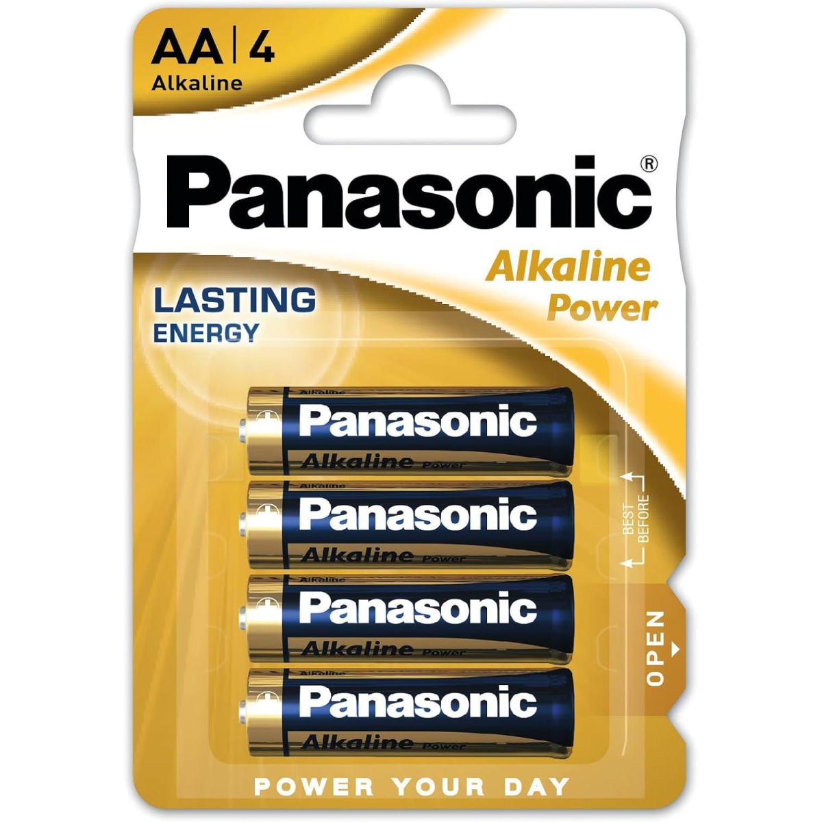 Panasonic AA Alkaline Battery Pack of 4 - Box of 12