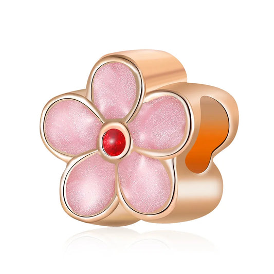 1 Piece 1.2*1.2*0.8cm Alloy Flower Pendant Beads