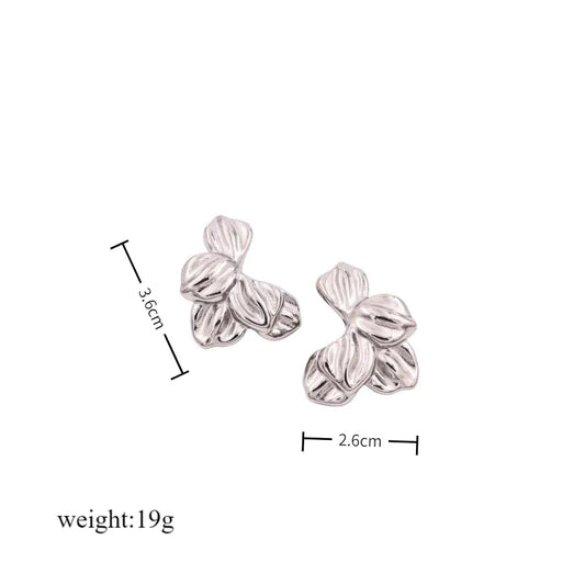 1 Pair Glam Cute Vintage Style Flower Polishing 304 Stainless Steel 18K Gold Plated Butterfly Backs Ear Studs