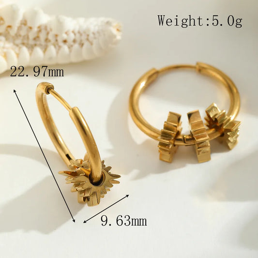 1 Pair Casual Elegant Cute Geometric Star Heart Shape Plating 304 Stainless Steel 18K Gold Plated Earrings