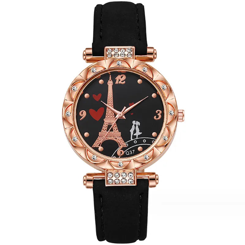 Casual Tower Heart Shape Buckle Quartz Watch Women's Watches
