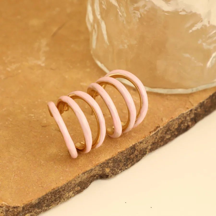 1 Pair French Style Romantic Streetwear C Shape 304 Stainless Steel Ear Studs