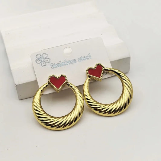 1 Pair Vintage Style Modern Style Heart Shape Twist 304 Stainless Steel Butterfly Backs Ear Studs
