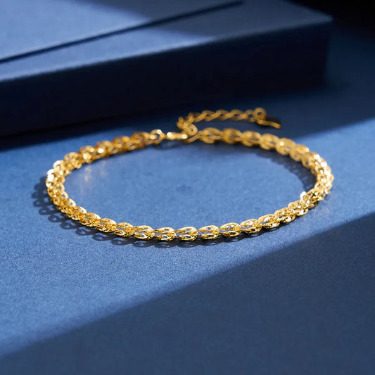 1 Piece 925 Sterling Silver Geometric Lines 18K Gold Plated White Gold Plated 925 sterling silver Phoenix Tail Chain Bracelets