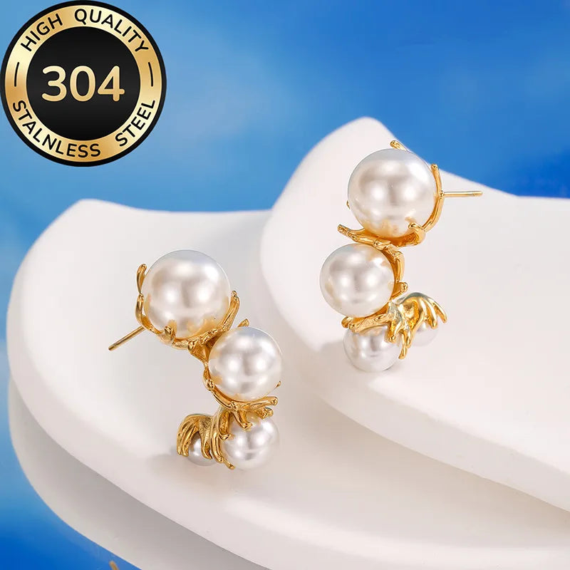 1 Pair Retro Simple Style Classic Style Semicircle Inlay 304 Stainless Steel Zircon Ear Studs