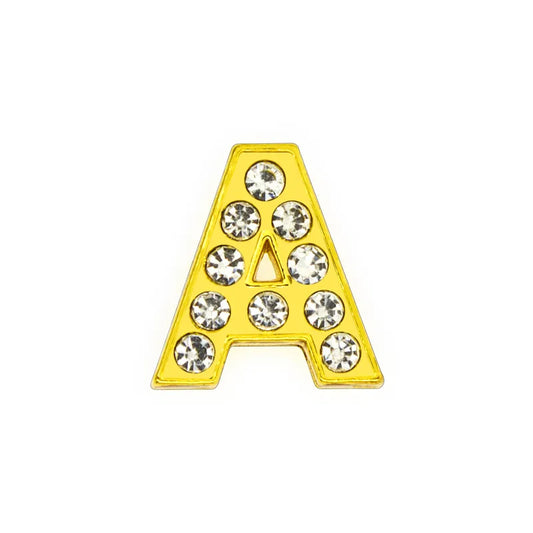 1 Piece 12mm Hole 6~9.9mm Alloy Rhinestones Letter DIY Ornament Accessories Beads