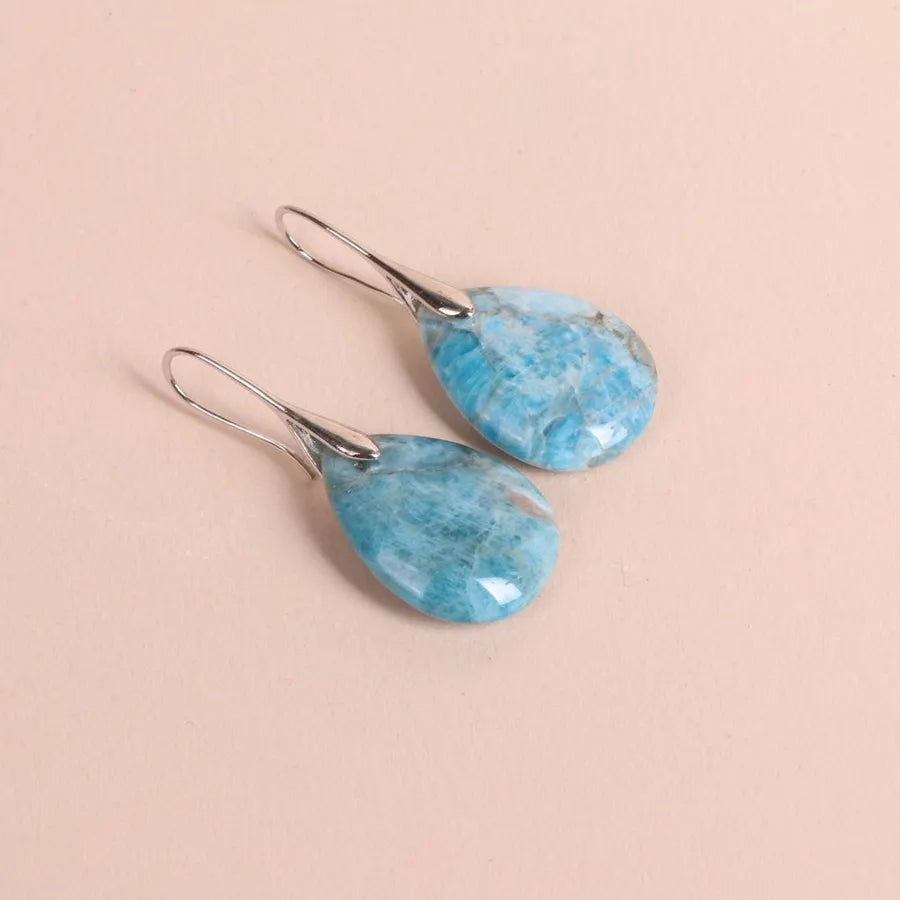 1 Pair Simple Style Geometric Water Drop natural stone Earrings