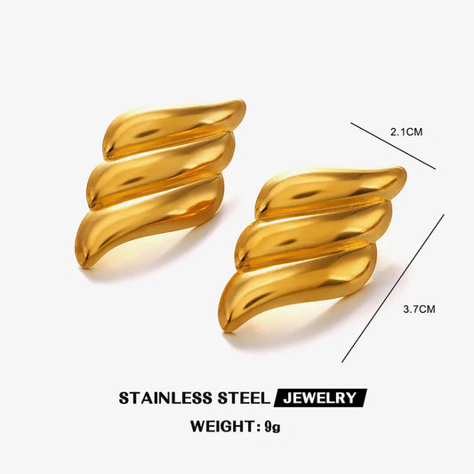 1 Pair Casual Cute Simple Style Wings 304 Stainless Steel 18K Gold Plated Ear Studs