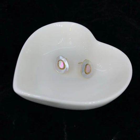 1 Pair Casual Romantic Simple Style Water Droplets Shell Plating Inlay 304 Stainless Steel Shell 18K Gold Plated Ear Studs