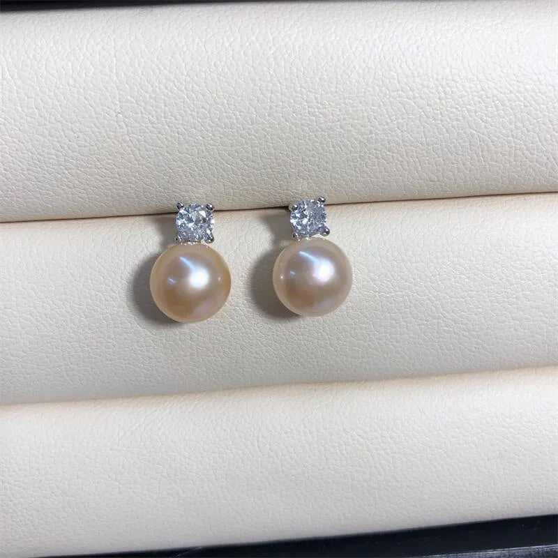 1 Pair Freshwater pearl earrings Pearl Ear Studs