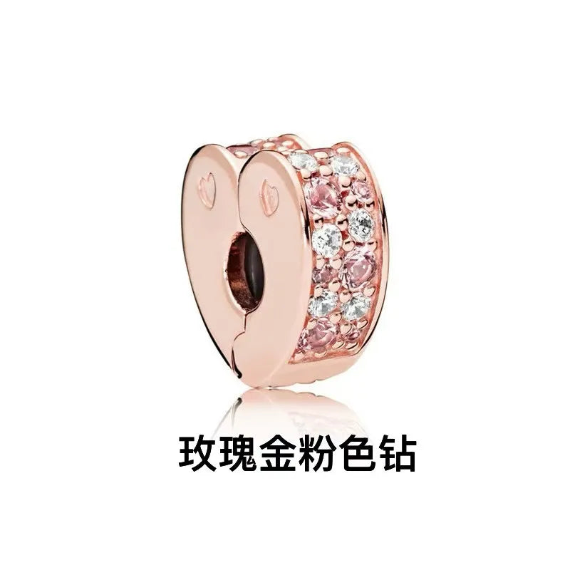 1 Piece 10mm Hole 3~3.9mm Alloy Zircon Heart Shape Polished Spacer Bars