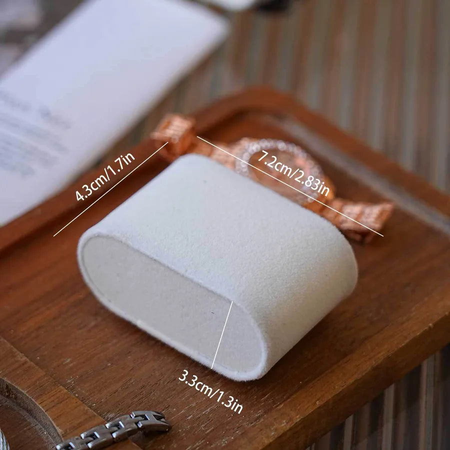 Universal Watch Box Velvet Cushion Watch Pillow Jewelry Case Strap Watch Storage Organizer Simple Style Plaid Pattern