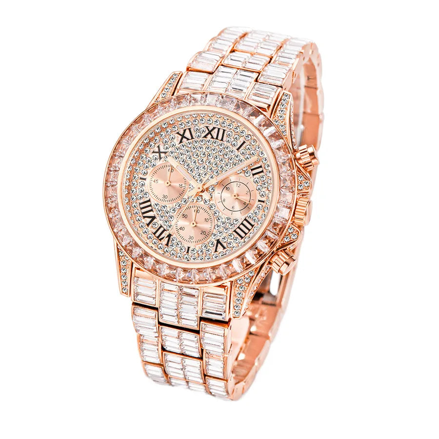 Glam Shiny Solid Color Butterfly Double Snap Quartz Watch Men's Watches
