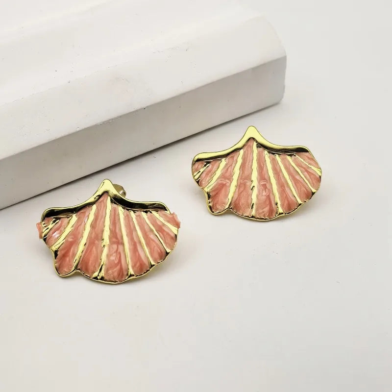 1 Pair Cute Vintage Style Beach Ginkgo Leaf 304 Stainless Steel 18K Gold Plated Ear Studs