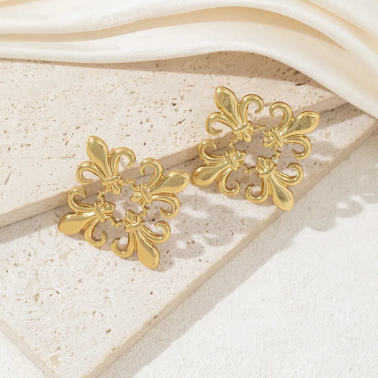 1 Pair Elegant Simple Style Geometric 304 Stainless Steel Drop Earrings