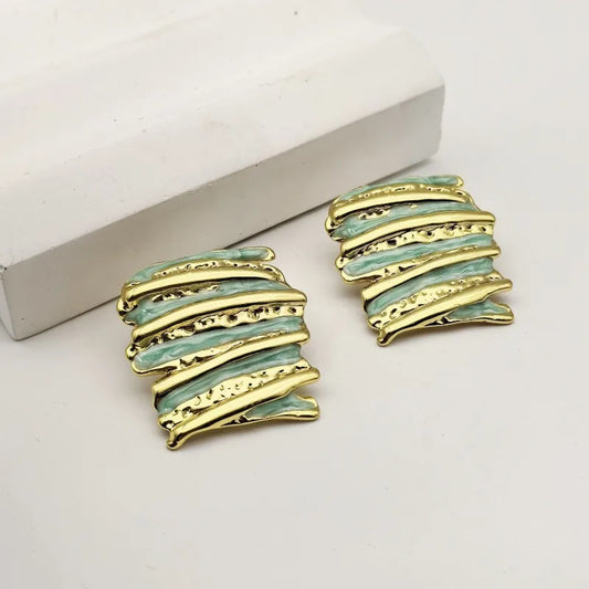 1 Pair Elegant Classical Retro Irregular 304 Stainless Steel Ear Studs