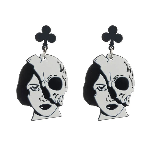 1 pair fashion halloween pattern arylic earrings
