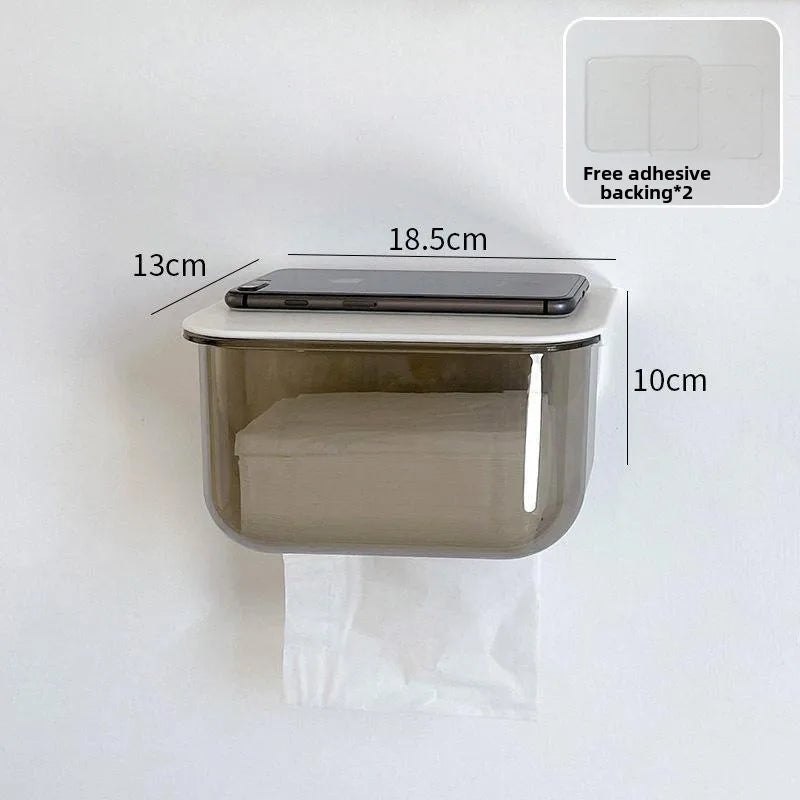 Transparent tissue box household wall-mounted bedroom bathroom toilet paper box wash towel wall storage box wholesale