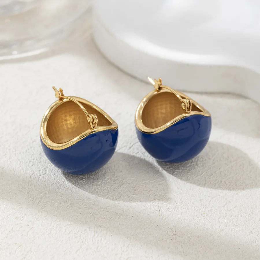 1 Pair Beach Sweet Semicircle 304 Stainless Steel Earrings